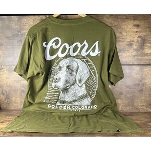 Coors Banquet Golden Colorado Green Dog Graphic Large T Shirt Fast Shipping